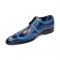 Duca Di Matiste "Saranno" Navy/Light Blue Genuine Italian Calf Leather Lace-Up Dress Shoes.